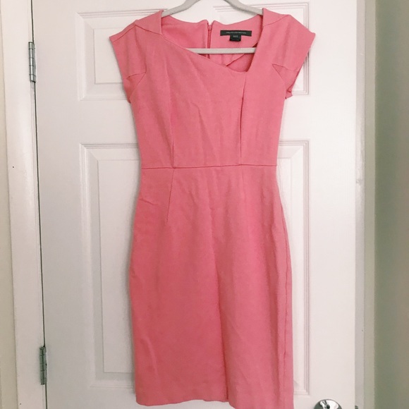 French Connection Dresses & Skirts - French connection angled neckline pink dress